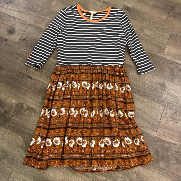 Matilda Jane Womens Dress Size M Medium Striped Floral Fit & Flare - Picture 1 of 5
